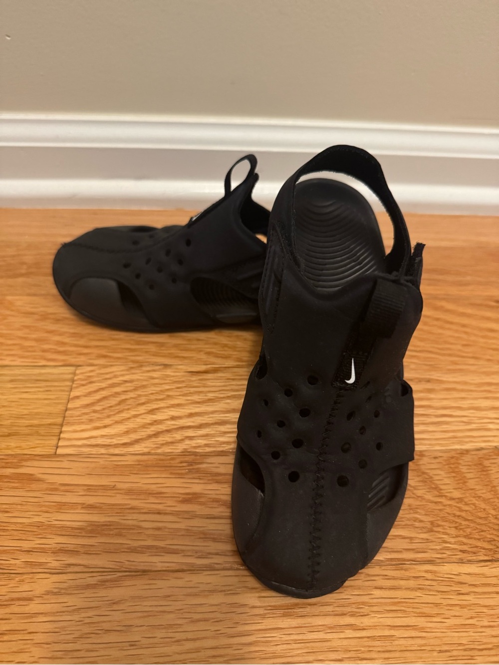 Kids Nike Sunray Protect - Black Slip-On Water Sandals - Size 12C
